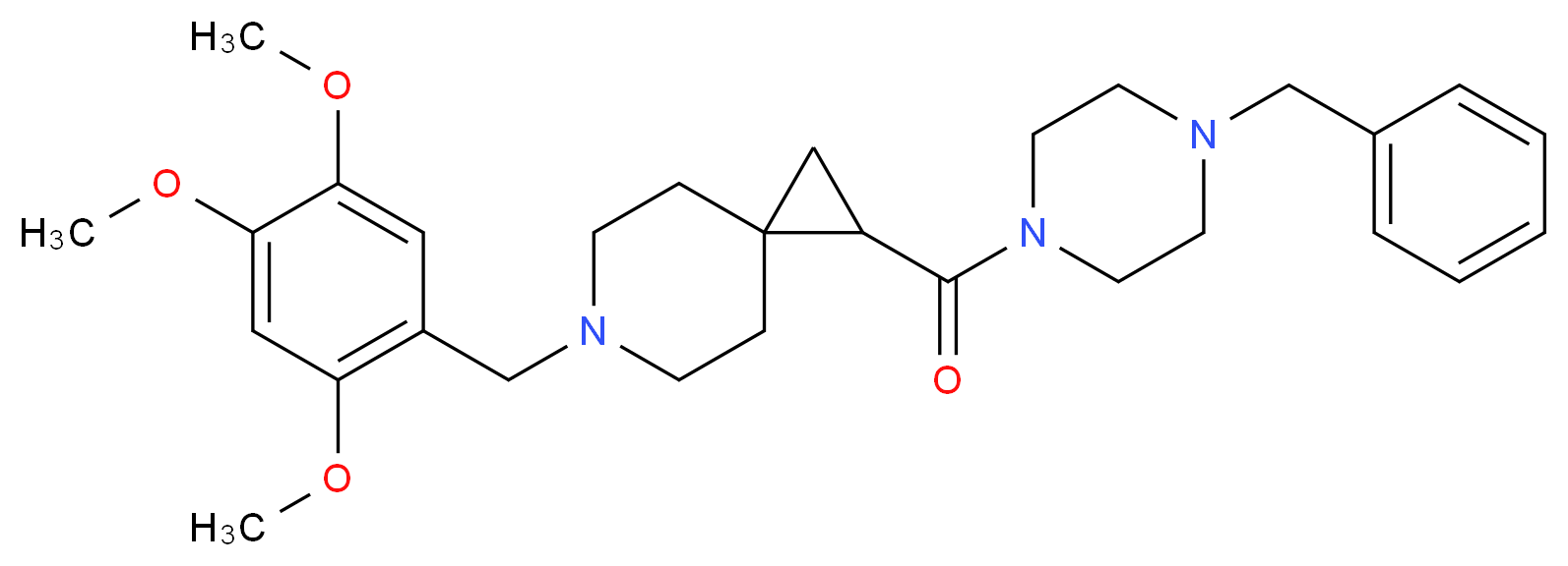 1-[(4-benzyl-1-piperazinyl)carbonyl]-6-(2,4,5-trimethoxybenzyl)-6-azaspiro[2.5]octane_分子结构_CAS_)
