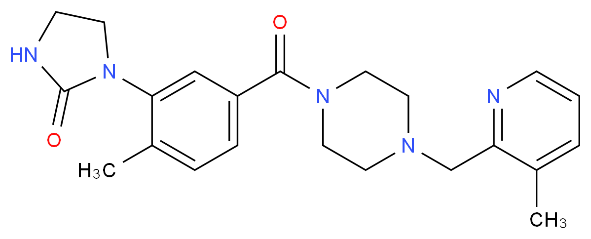 1-[2-methyl-5-({4-[(3-methyl-2-pyridinyl)methyl]-1-piperazinyl}carbonyl)phenyl]-2-imidazolidinone_分子结构_CAS_)
