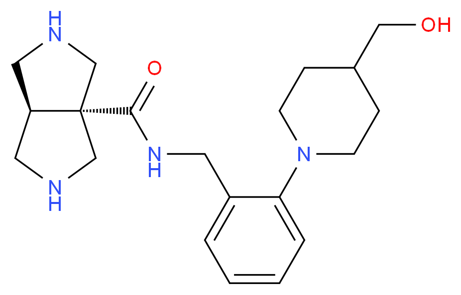 cis-N-{2-[4-(hydroxymethyl)piperidin-1-yl]benzyl}hexahydropyrrolo[3,4-c]pyrrole-3a(1H)-carboxamide_分子结构_CAS_)