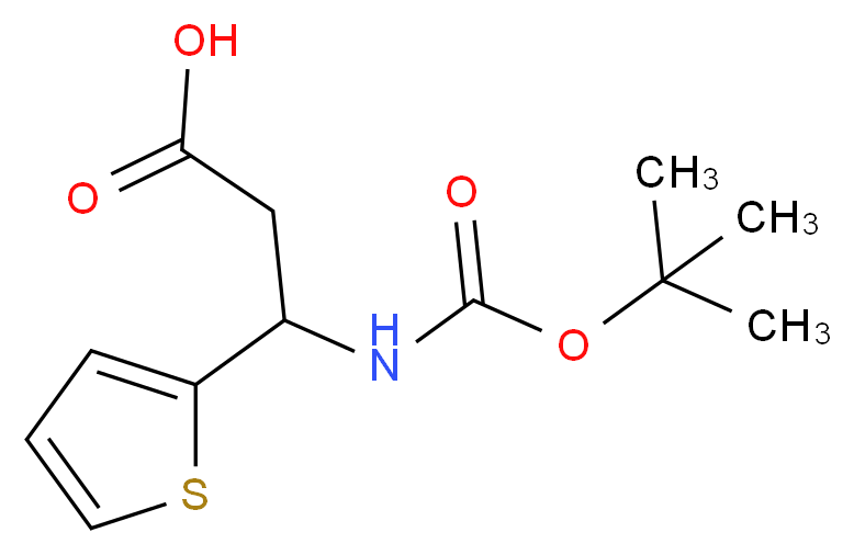 3-[(tert-Butoxycarbonyl)amino]-3-(2-thienyl)propanoic acid_分子结构_CAS_53030-49-2)