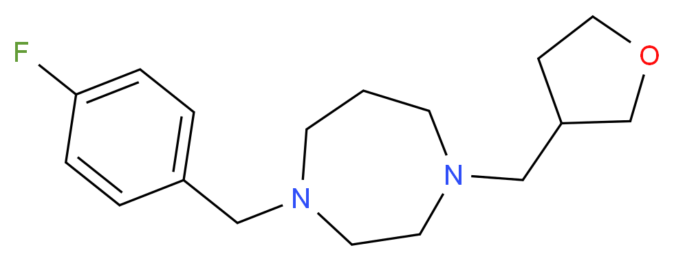 1-(4-fluorobenzyl)-4-(tetrahydro-3-furanylmethyl)-1,4-diazepane_分子结构_CAS_)