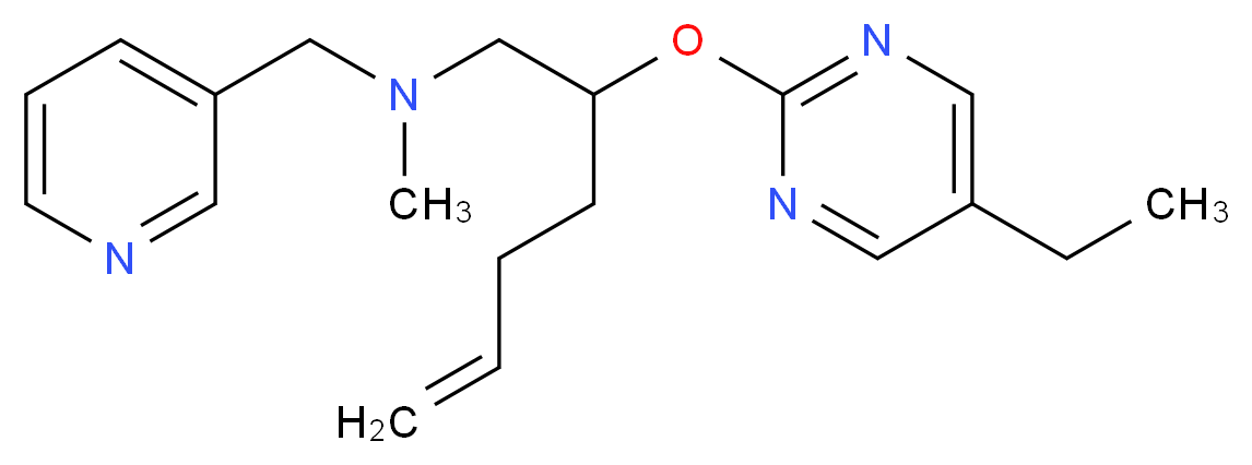 2-[(5-ethylpyrimidin-2-yl)oxy]-N-methyl-N-(pyridin-3-ylmethyl)hex-5-en-1-amine_分子结构_CAS_)