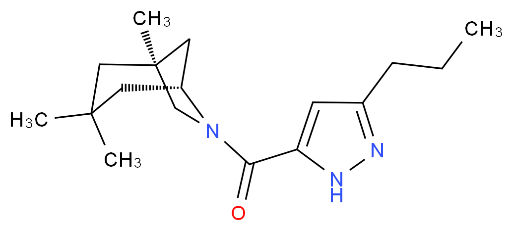(1S*,5R*)-1,3,3-trimethyl-6-[(3-propyl-1H-pyrazol-5-yl)carbonyl]-6-azabicyclo[3.2.1]octane_分子结构_CAS_)