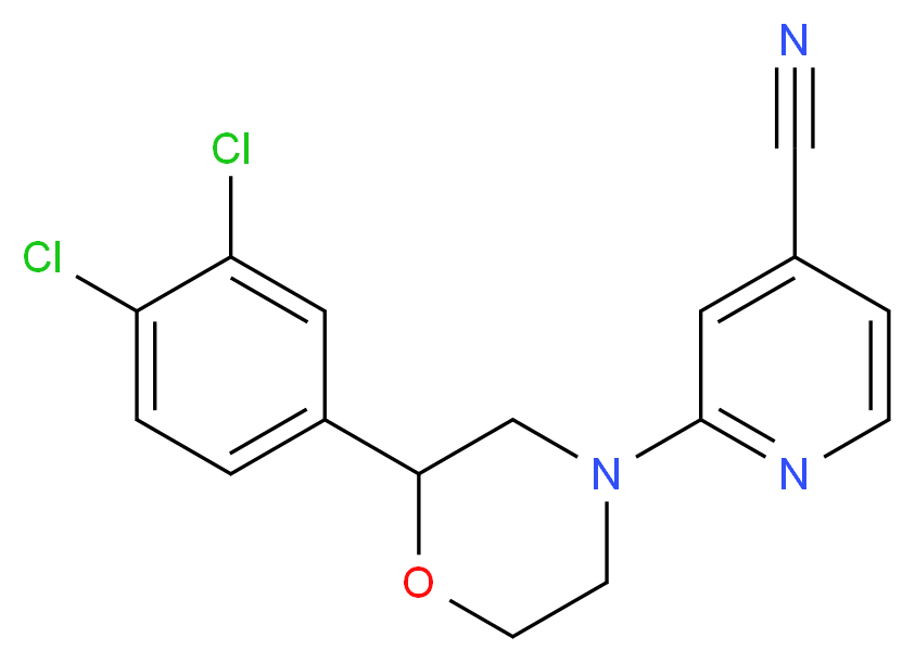 2-[2-(3,4-dichlorophenyl)morpholin-4-yl]isonicotinonitrile_分子结构_CAS_)