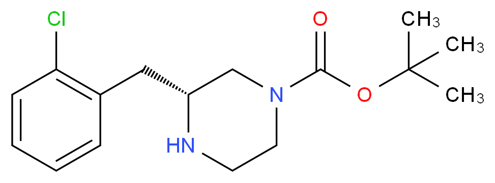 (R)-3-(2-CHLORO-BENZYL)-PIPERAZINE-1-CARBOXYLIC ACID TERT-BUTYL ESTER_分子结构_CAS_)
