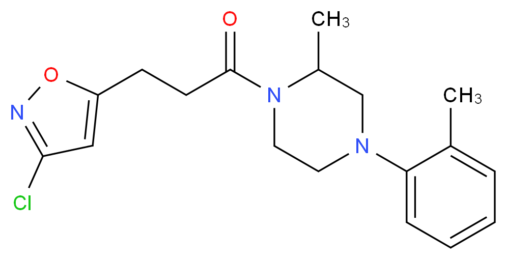 1-[3-(3-chloro-5-isoxazolyl)propanoyl]-2-methyl-4-(2-methylphenyl)piperazine_分子结构_CAS_)