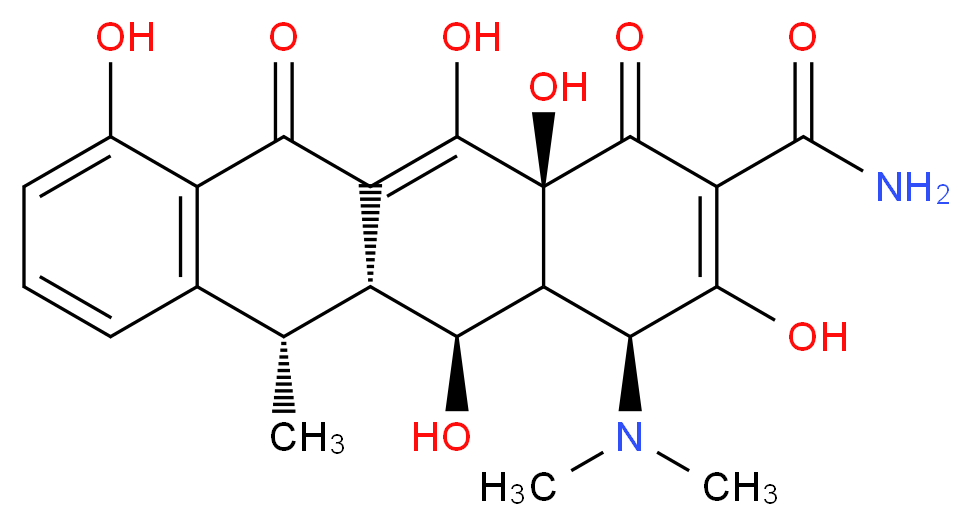 (4S,4aR,5S,5aR,6S,12aS)-4-(dimethylamino)-3,5,10,12,12a-pentahydroxy-6-methyl-1,11-dioxo-1,4,4a,5,5a,6,11,12a-octahydrotetracene-2-carboxamide_分子结构_CAS_97583-08-9