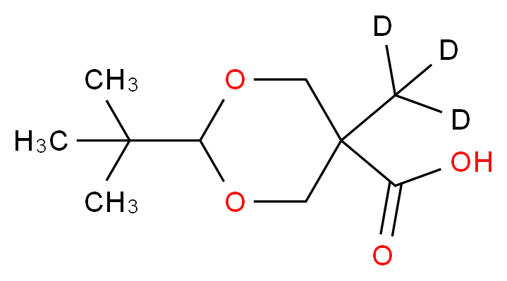 2-tert-butyl-5-(<sup>2</sup>H<sub>3</sub>)methyl-1,3-dioxane-5-carboxylic acid_分子结构_CAS_1185147-81-2