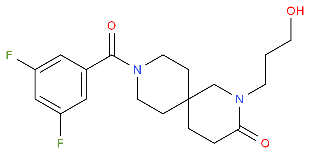 9-(3,5-difluorobenzoyl)-2-(3-hydroxypropyl)-2,9-diazaspiro[5.5]undecan-3-one_分子结构_CAS_)
