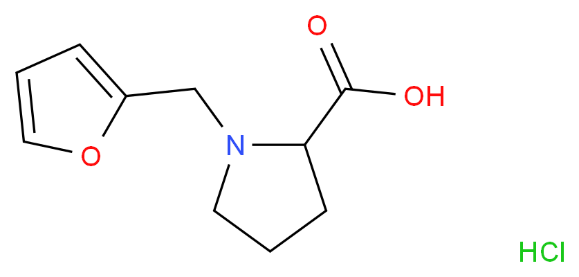 1-(furan-2-ylmethyl)pyrrolidine-2-carboxylic acid hydrochloride_分子结构_CAS_953409-03-5