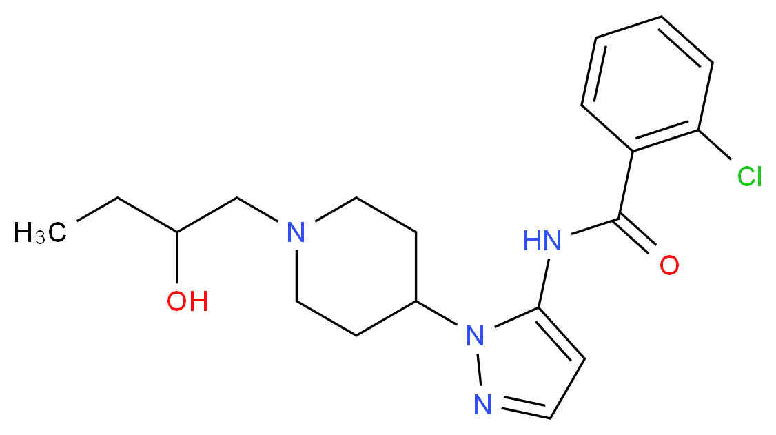 2-chloro-N-{1-[1-(2-hydroxybutyl)piperidin-4-yl]-1H-pyrazol-5-yl}benzamide_分子结构_CAS_)