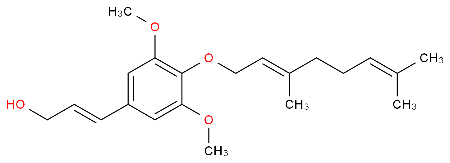(2E)-3-(4-{[(2E)-3,7-dimethylocta-2,6-dien-1-yl]oxy}-3,5-dimethoxyphenyl)prop-2-en-1-ol_分子结构_CAS_77836-86-3
