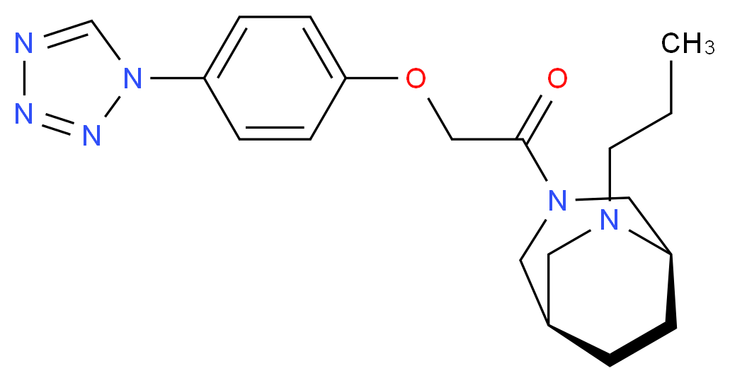(1R*,5R*)-6-propyl-3-{[4-(1H-tetrazol-1-yl)phenoxy]acetyl}-3,6-diazabicyclo[3.2.2]nonane_分子结构_CAS_)