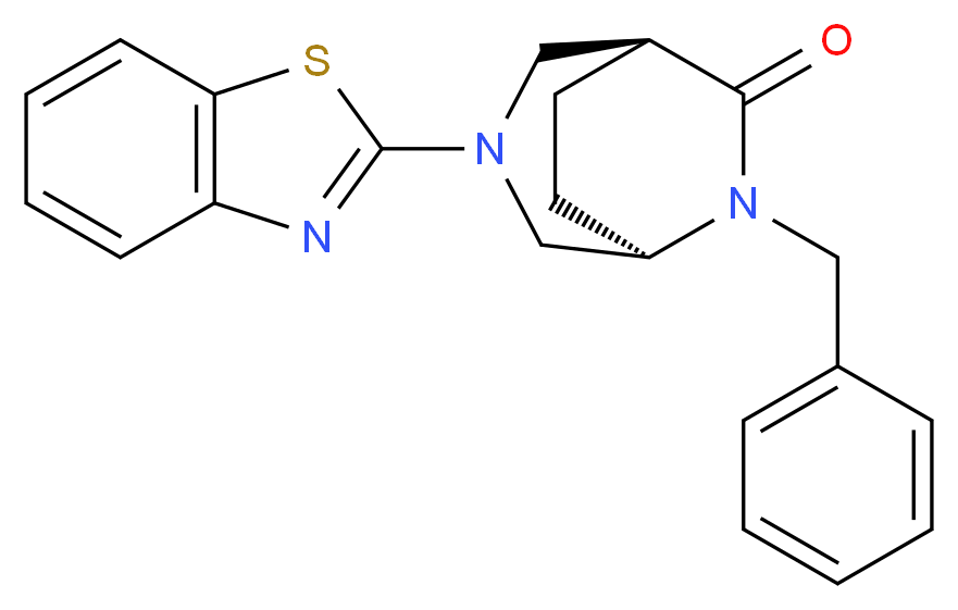(1S*,5R*)-3-(1,3-benzothiazol-2-yl)-6-benzyl-3,6-diazabicyclo[3.2.2]nonan-7-one_分子结构_CAS_)