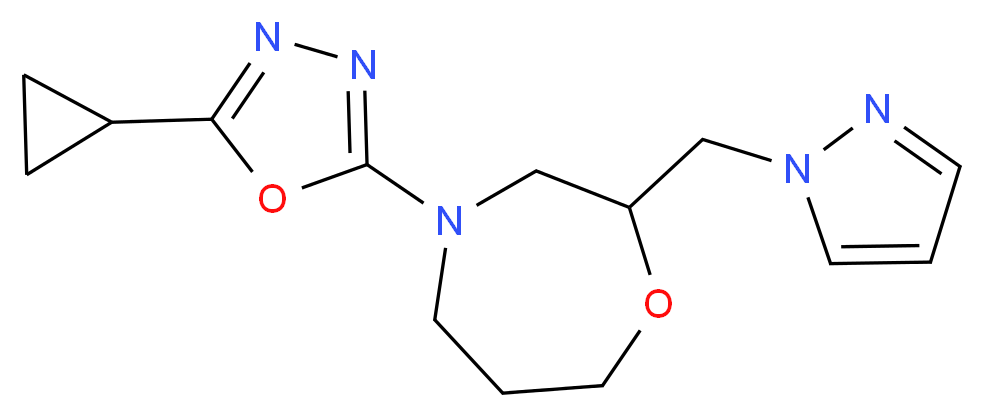 4-(5-cyclopropyl-1,3,4-oxadiazol-2-yl)-2-(1H-pyrazol-1-ylmethyl)-1,4-oxazepane_分子结构_CAS_)
