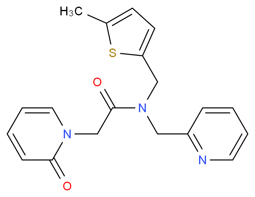 N-[(5-methyl-2-thienyl)methyl]-2-(2-oxopyridin-1(2H)-yl)-N-(pyridin-2-ylmethyl)acetamide_分子结构_CAS_)