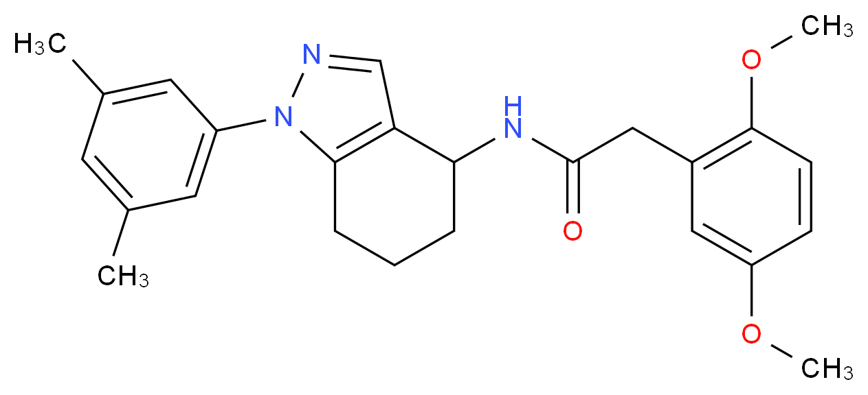 2-(2,5-dimethoxyphenyl)-N-[1-(3,5-dimethylphenyl)-4,5,6,7-tetrahydro-1H-indazol-4-yl]acetamide_分子结构_CAS_)