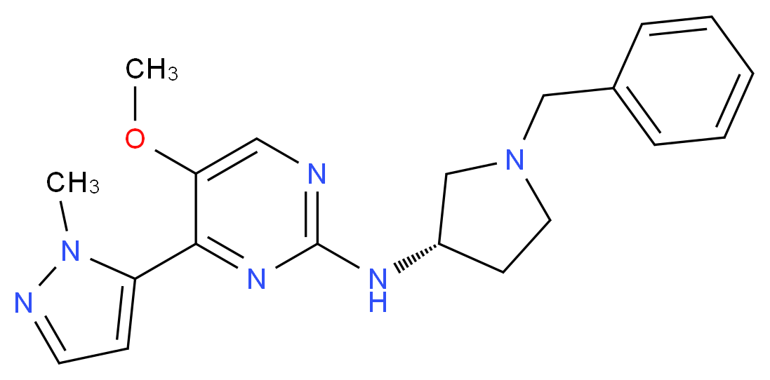 N-[(3S)-1-benzylpyrrolidin-3-yl]-5-methoxy-4-(1-methyl-1H-pyrazol-5-yl)pyrimidin-2-amine_分子结构_CAS_)