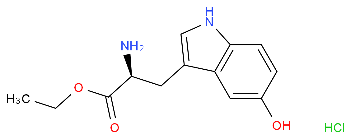 (S)-Ethyl 2-amino-3-(5-hydroxy-1H-indol-3-yl)propanoate hydrochloride_分子结构_CAS_57432-62-9)