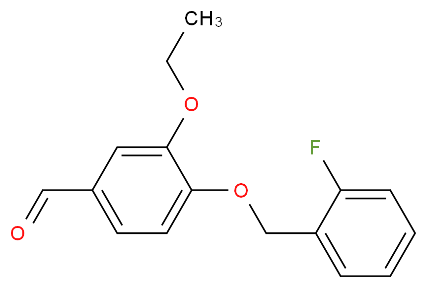 3-ethoxy-4-[(2-fluorophenyl)methoxy]benzaldehyde_分子结构_CAS_423724-00-9