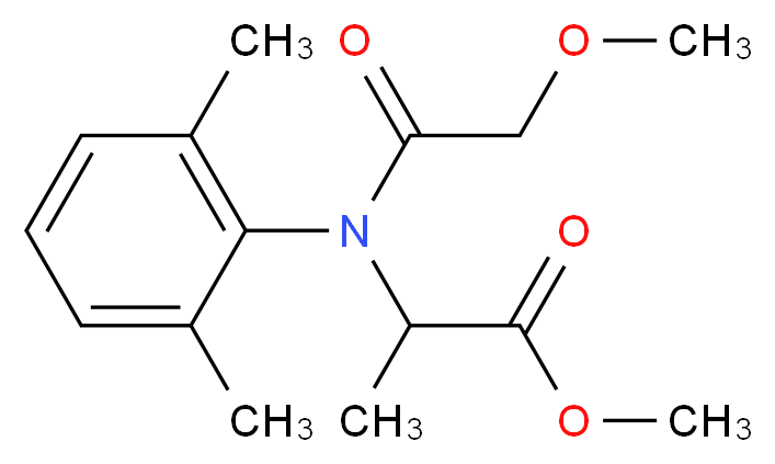 methyl 2-[N-(2,6-dimethylphenyl)-2-methoxyacetamido]propanoate_分子结构_CAS_57837-19-1