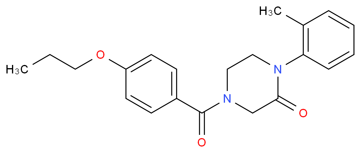 1-(2-methylphenyl)-4-(4-propoxybenzoyl)-2-piperazinone_分子结构_CAS_)