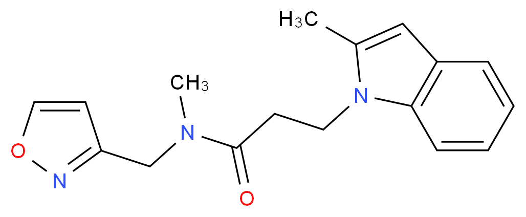 N-(isoxazol-3-ylmethyl)-N-methyl-3-(2-methyl-1H-indol-1-yl)propanamide_分子结构_CAS_)