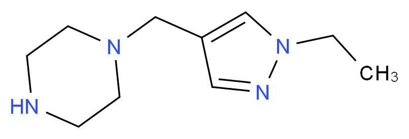 1-(1-Ethyl-1H-pyrazol-4-ylmethyl)-piperazine_分子结构_CAS_)