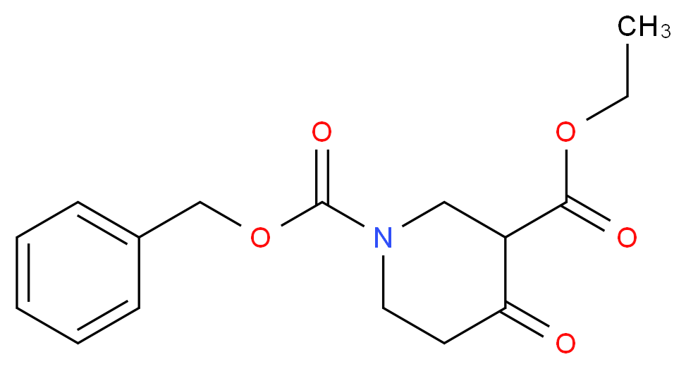 4-OXO-PIPERIDINE-1,3-DICARBOXYLIC ACID 1-BENZYL ESTER 3-ETHYL ESTER_分子结构_CAS_154548-45-5)