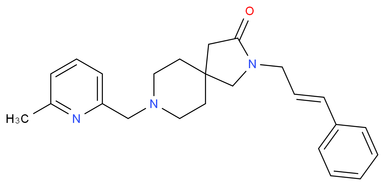 8-[(6-methylpyridin-2-yl)methyl]-2-[(2E)-3-phenylprop-2-en-1-yl]-2,8-diazaspiro[4.5]decan-3-one_分子结构_CAS_)