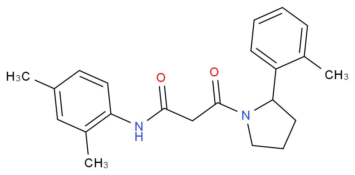 N-(2,4-dimethylphenyl)-3-[2-(2-methylphenyl)pyrrolidin-1-yl]-3-oxopropanamide_分子结构_CAS_)