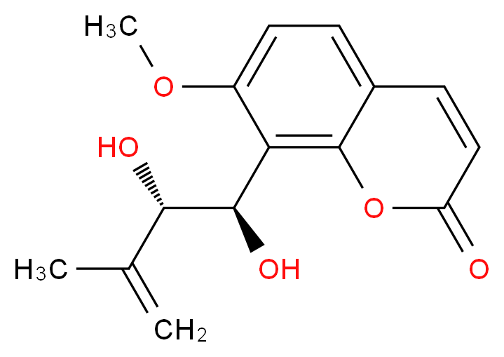 8-[(1R,2S)-1,2-dihydroxy-3-methylbut-3-en-1-yl]-7-methoxy-2H-chromen-2-one_分子结构_CAS_88546-96-7