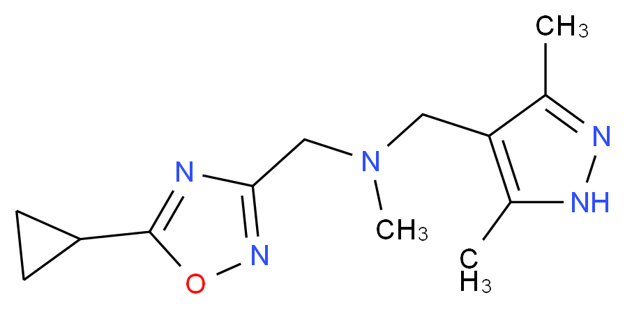 1-(5-cyclopropyl-1,2,4-oxadiazol-3-yl)-N-[(3,5-dimethyl-1H-pyrazol-4-yl)methyl]-N-methylmethanamine_分子结构_CAS_)