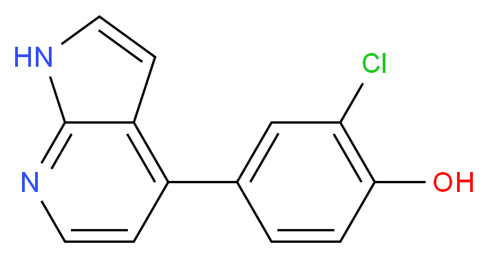 2-chloro-4-(1H-pyrrolo[2,3-b]pyridin-4-yl)phenol_分子结构_CAS_)