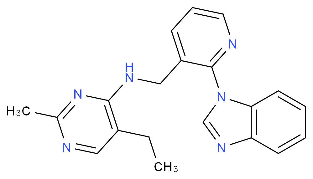 N-{[2-(1H-benzimidazol-1-yl)pyridin-3-yl]methyl}-5-ethyl-2-methylpyrimidin-4-amine_分子结构_CAS_)