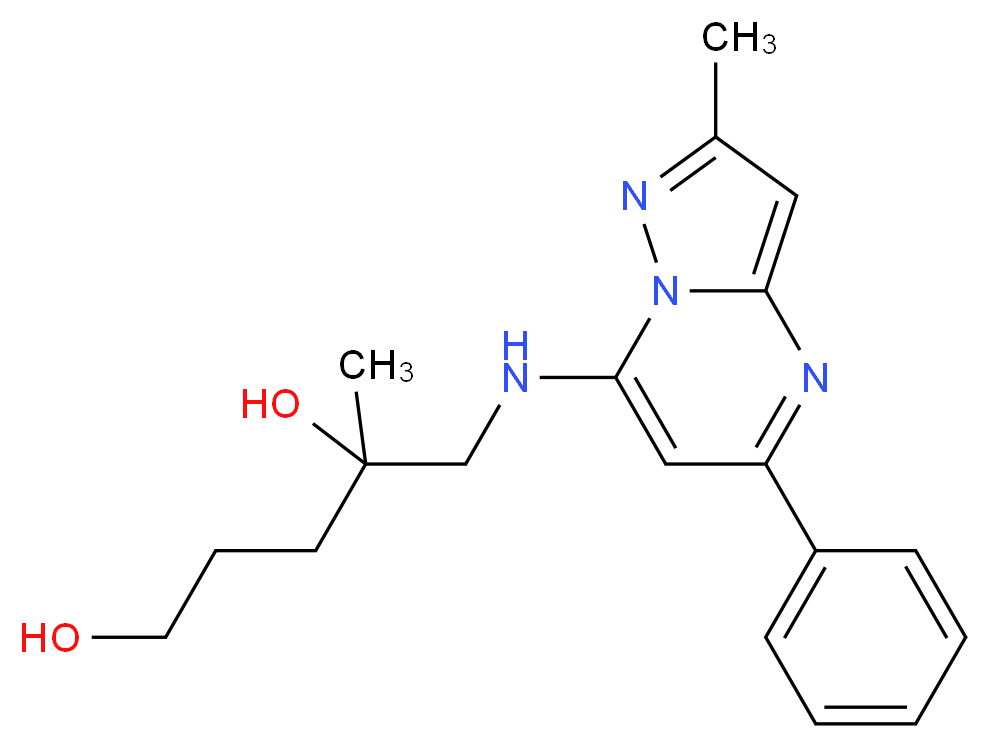 4-methyl-5-[(2-methyl-5-phenylpyrazolo[1,5-a]pyrimidin-7-yl)amino]pentane-1,4-diol_分子结构_CAS_)