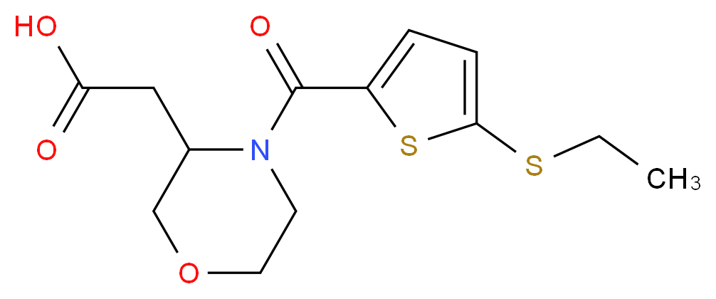 (4-{[5-(ethylthio)-2-thienyl]carbonyl}-3-morpholinyl)acetic acid_分子结构_CAS_)