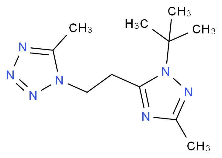 1-[2-(1-tert-butyl-3-methyl-1H-1,2,4-triazol-5-yl)ethyl]-5-methyl-1H-tetrazole_分子结构_CAS_)