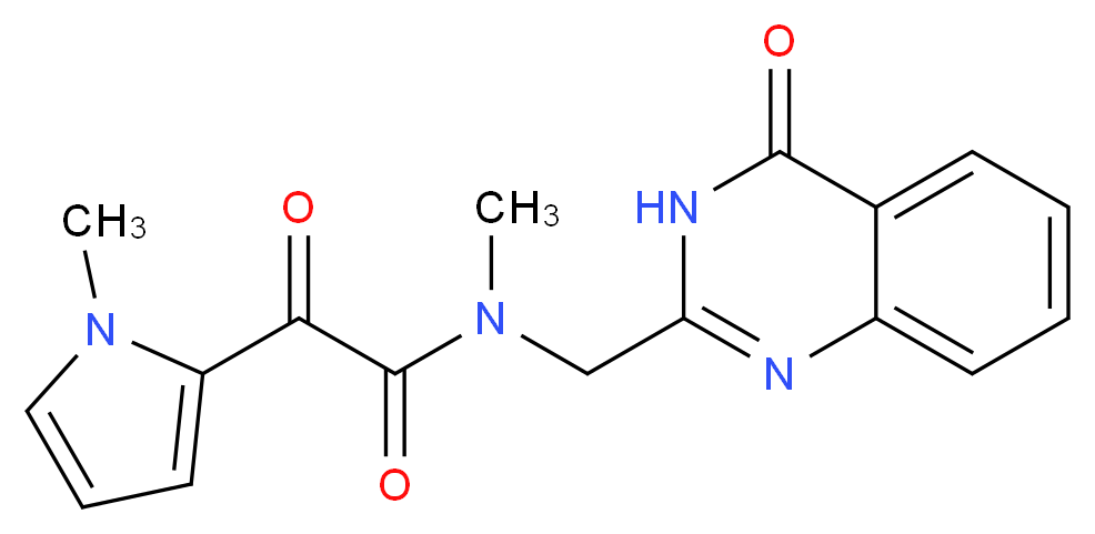 N-methyl-2-(1-methyl-1H-pyrrol-2-yl)-2-oxo-N-[(4-oxo-3,4-dihydroquinazolin-2-yl)methyl]acetamide_分子结构_CAS_)