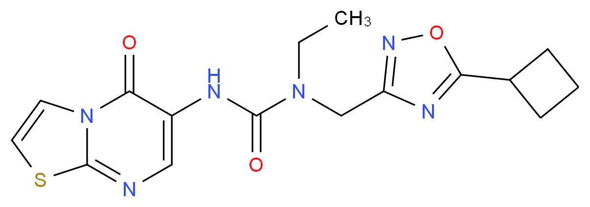 N-[(5-cyclobutyl-1,2,4-oxadiazol-3-yl)methyl]-N-ethyl-N'-(5-oxo-5H-[1,3]thiazolo[3,2-a]pyrimidin-6-yl)urea_分子结构_CAS_)