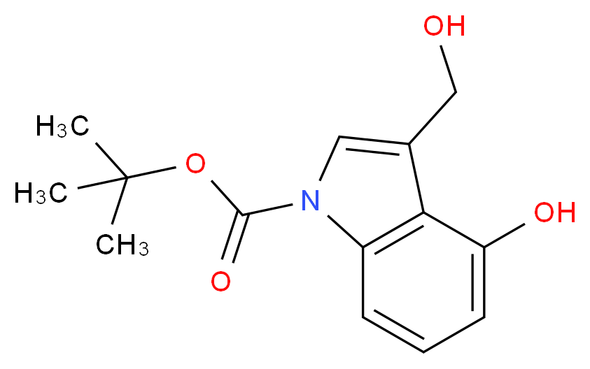 tert-butyl 4-hydroxy-3-(hydroxymethyl)-1H-indole-1-carboxylate_分子结构_CAS_914349-12-5