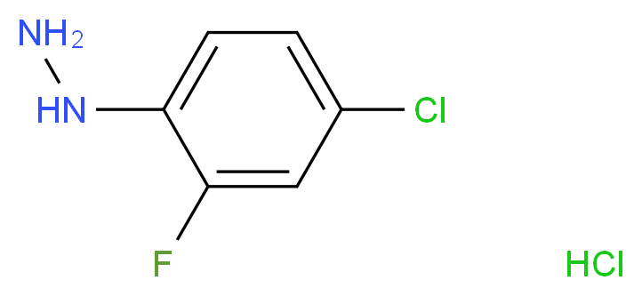 4-Chloro-2-fluorophenylhydrazine hydrochloride_分子结构_CAS_64172-78-7)