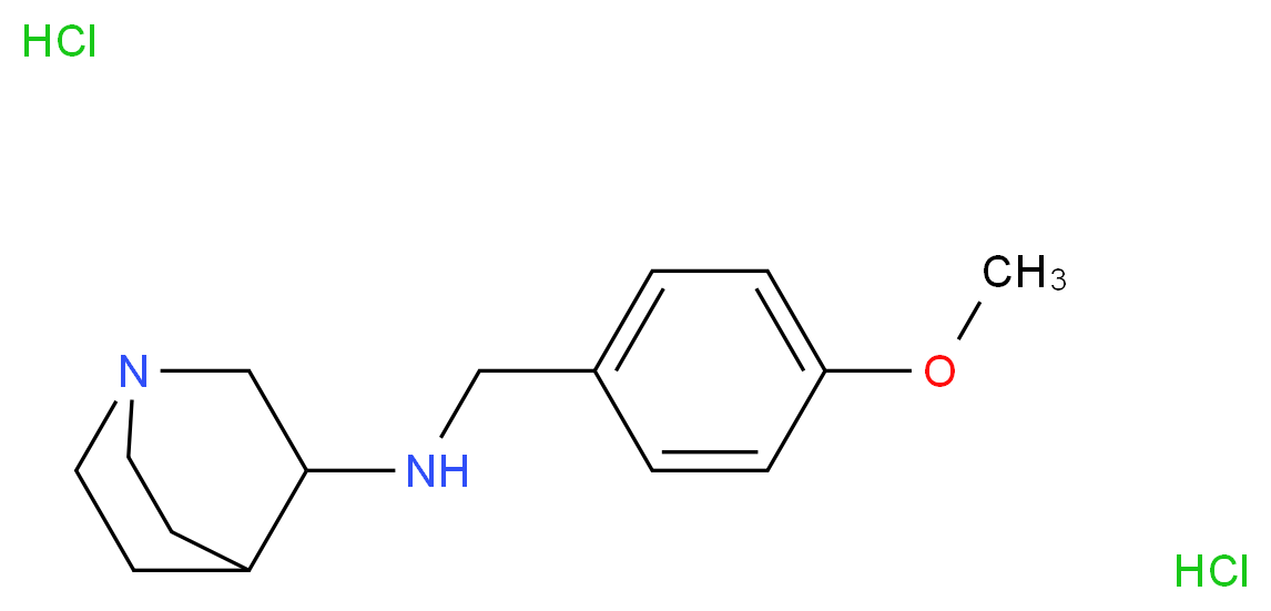 (1-Aza-bicyclo[2.2.2]oct-3-yl)-(4-methoxy-benzyl)-amine dihydrochloride_分子结构_CAS_)