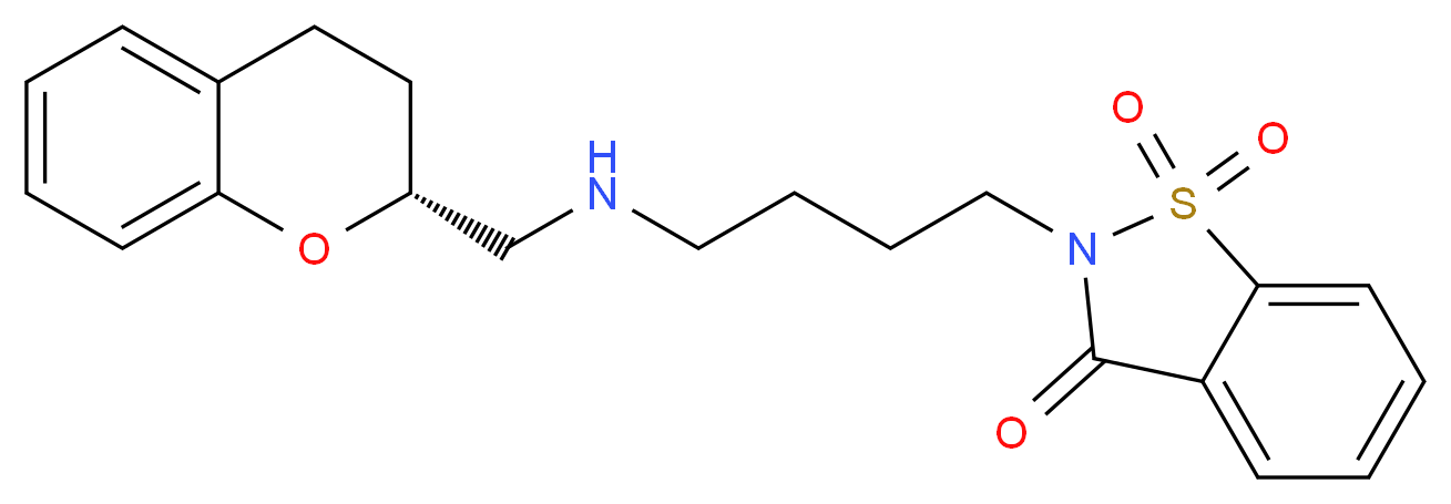 2-(4-{[(2R)-3,4-dihydro-2H-1-benzopyran-2-ylmethyl]amino}butyl)-2,3-dihydro-1λ<sup>6</sup>,2-benzothiazole-1,1,3-trione_分子结构_CAS_144980-29-0