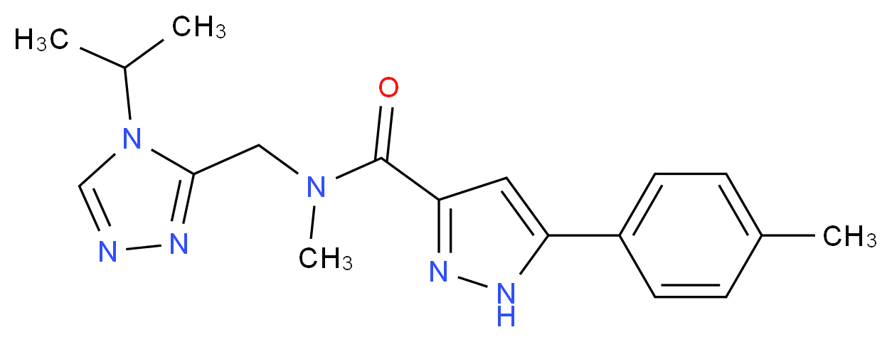 N-[(4-isopropyl-4H-1,2,4-triazol-3-yl)methyl]-N-methyl-5-(4-methylphenyl)-1H-pyrazole-3-carboxamide_分子结构_CAS_)