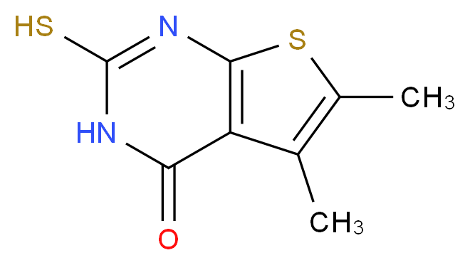 5,6-dimethyl-2-sulfanyl-3H,4H-thieno[2,3-d]pyrimidin-4-one_分子结构_CAS_38201-64-8