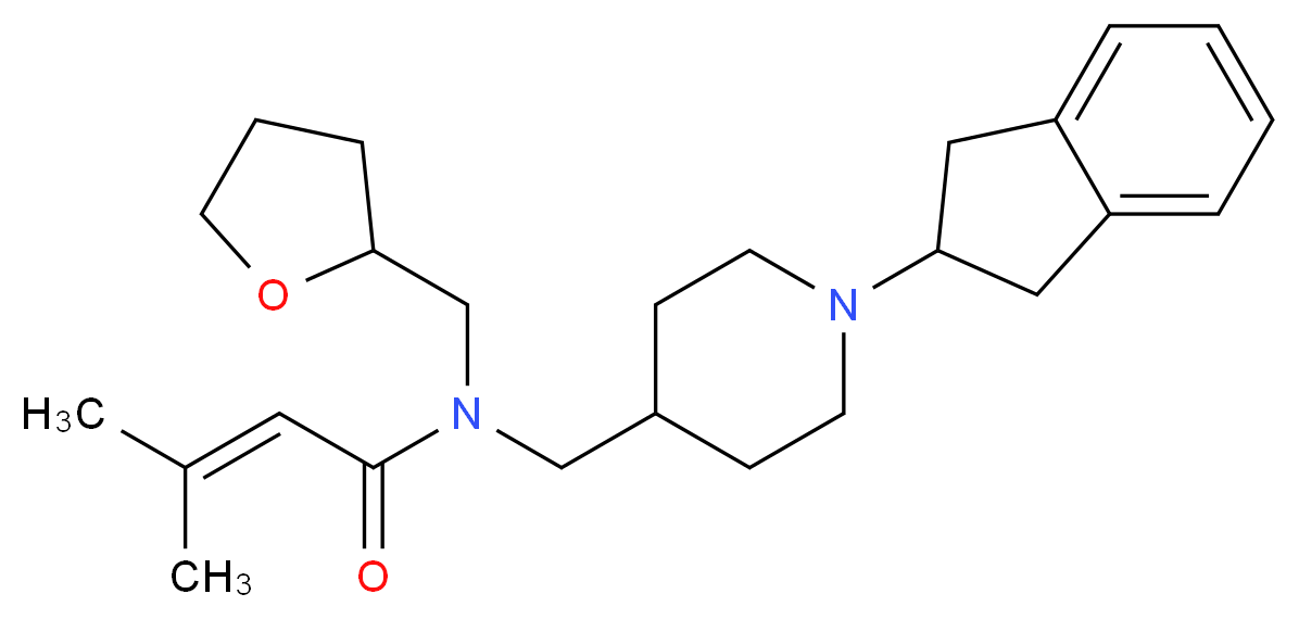 N-{[1-(2,3-dihydro-1H-inden-2-yl)-4-piperidinyl]methyl}-3-methyl-N-(tetrahydro-2-furanylmethyl)-2-butenamide_分子结构_CAS_)