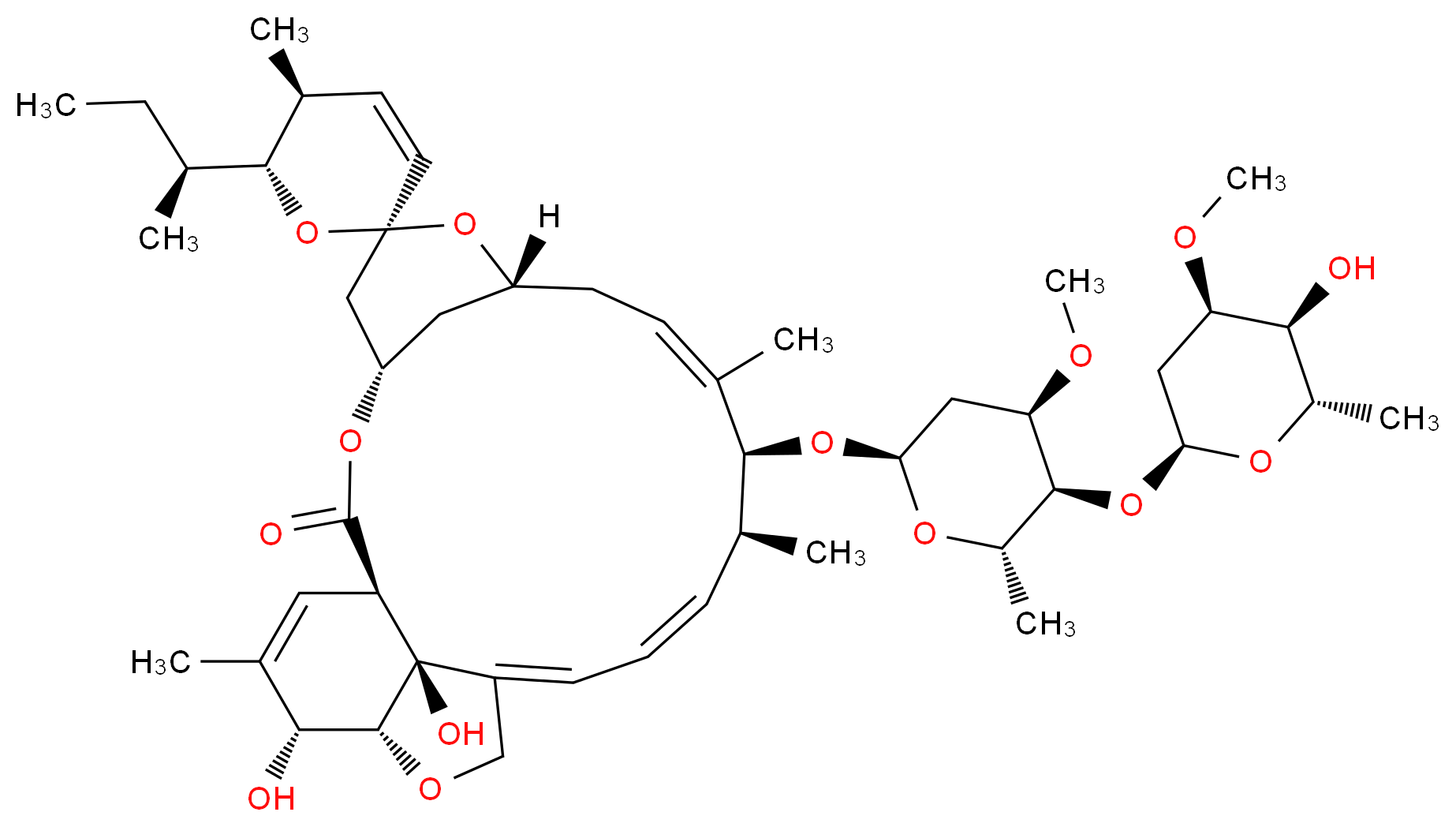 (1'R,2S,4'S,5S,6R,8'R,10'E,12'S,13'S,14'E,16'E,20'R,21'R,24'S)-6-[(2S)-butan-2-yl]-21',24'-dihydroxy-12'-{[(2R,4R,5S,6S)-5-{[(2S,4R,5S,6S)-5-hydroxy-4-methoxy-6-methyloxan-2-yl]oxy}-4-methoxy-6-methyloxan-2-yl]oxy}-5,11',13',22'-tetramethyl-5,6-dihydro-3',7',19'-trioxaspiro[pyran-2,6'-tetracyclo[15.6.1.1<sup>4</sup>,<sup>8</sup>.0<sup>2</sup><sup>0</sup>,<sup>2</sup><sup>4</sup>]pentacosane]-10',14',16',22'-tetraen-2'-one_分子结构_CAS_71751-41-2