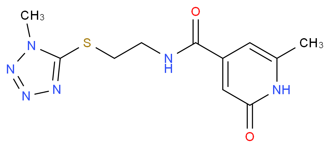 6-methyl-N-{2-[(1-methyl-1H-tetrazol-5-yl)thio]ethyl}-2-oxo-1,2-dihydropyridine-4-carboxamide_分子结构_CAS_)