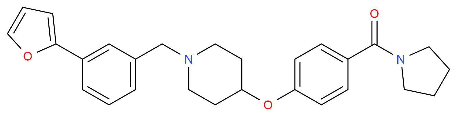 1-[3-(2-furyl)benzyl]-4-[4-(1-pyrrolidinylcarbonyl)phenoxy]piperidine_分子结构_CAS_)